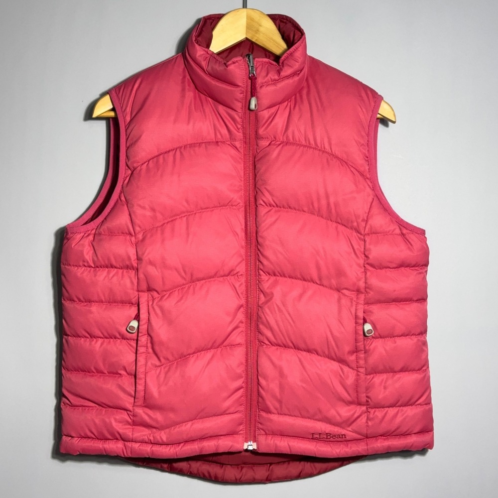 LL Bean Reversible‎  Puffer Vest Womens Size Medium Goose Down Pink Gorpcore
